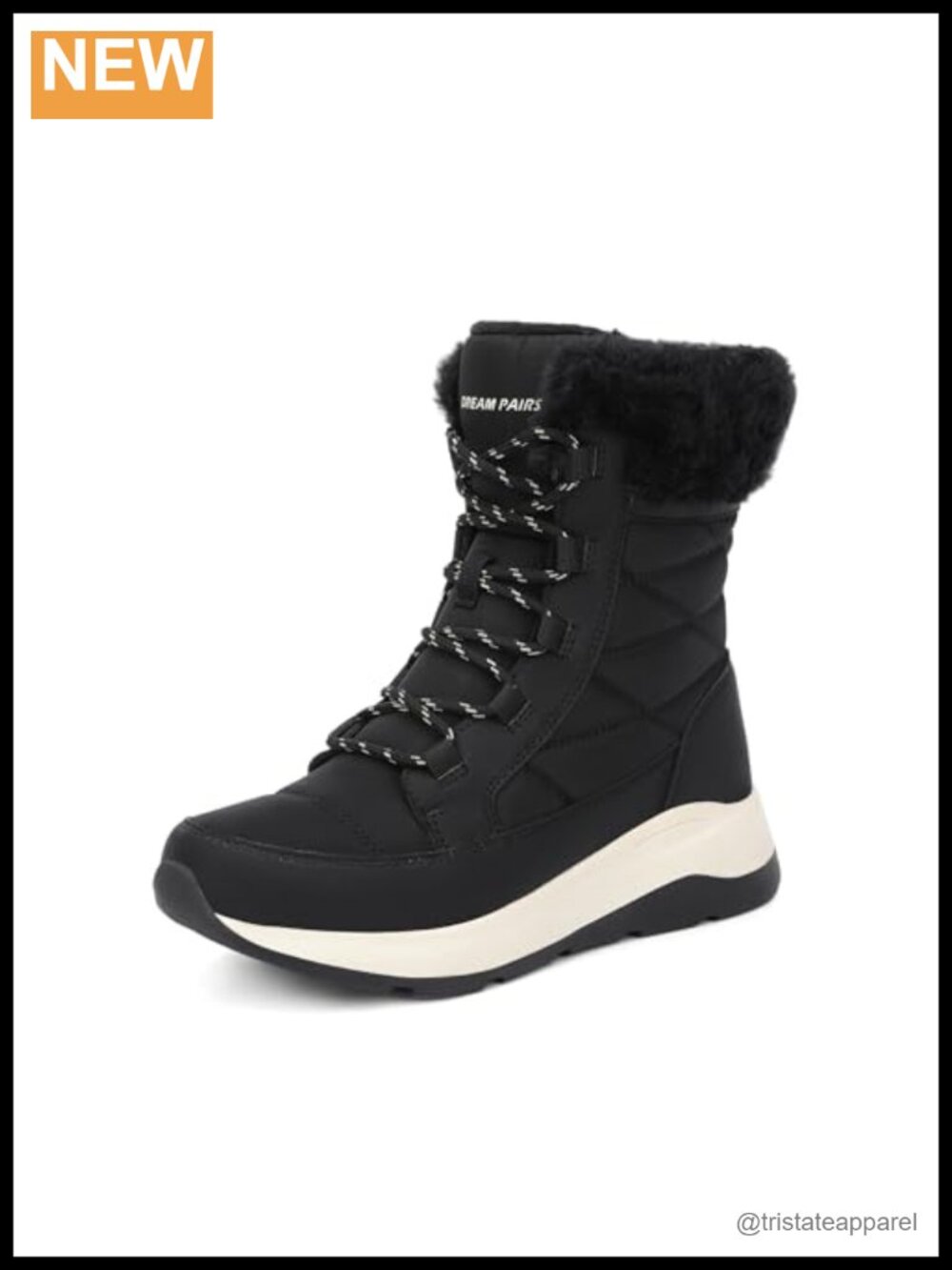Women's Mid Calf Snow Boots Faux Fur Lining Lace Up Winter